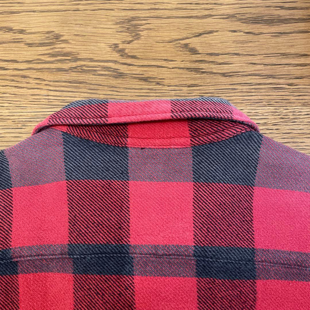 グッドイナフ good enough ブロックチェックネルシャツ　L 赤 黒