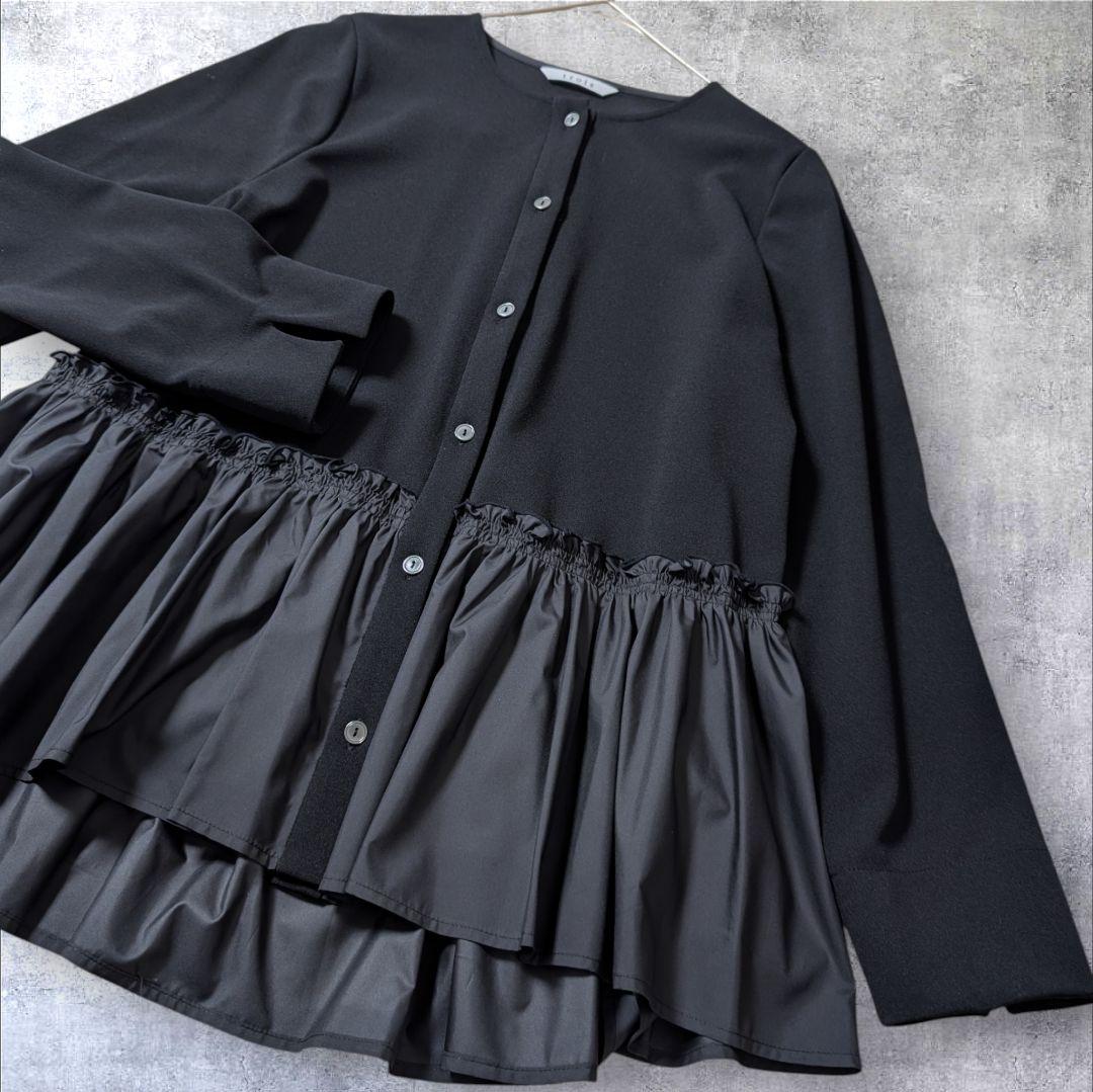 trois カットジョーゼット 裾切替ブラウス 晴れの日ブラウス