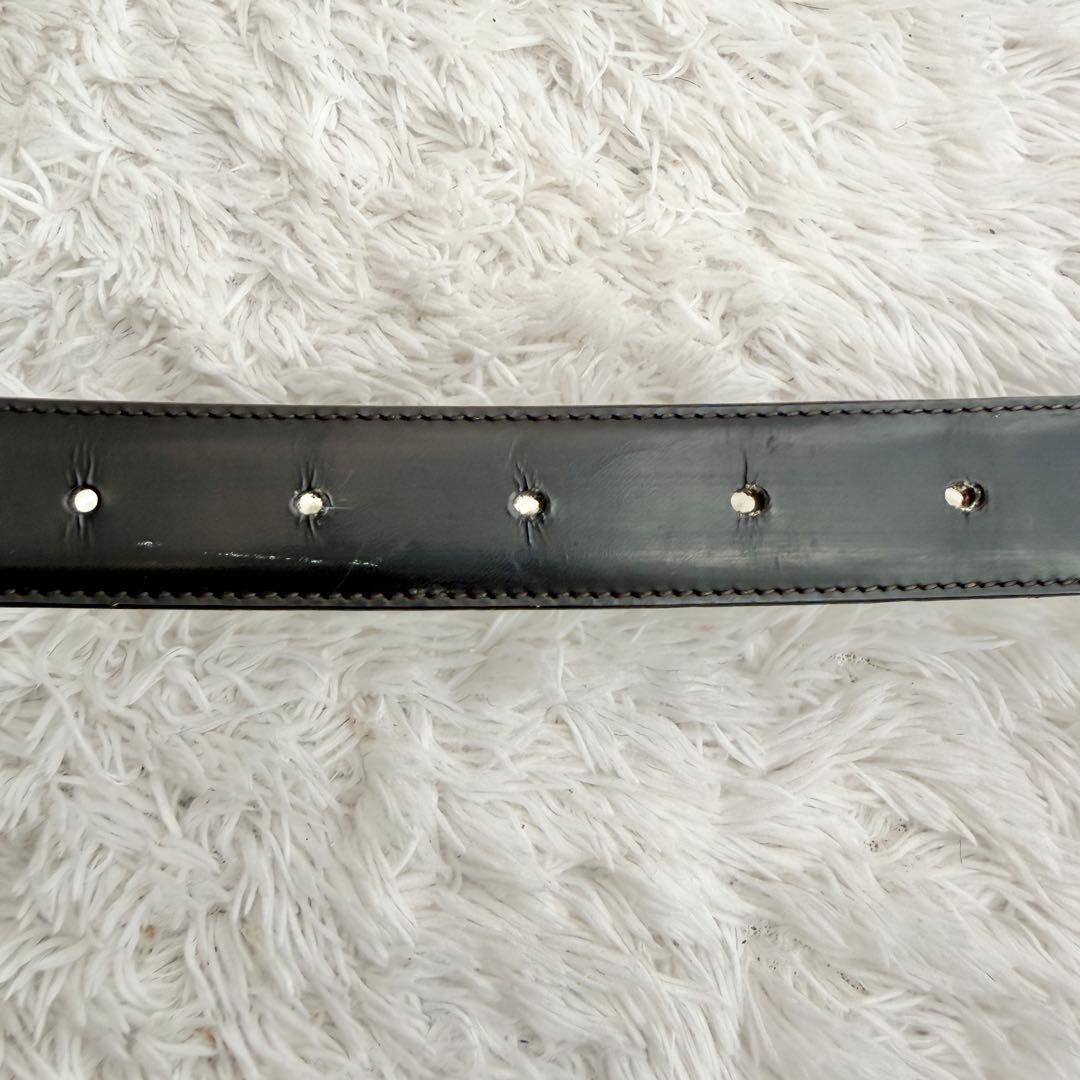 【美品】フェラガモ ベルト ダブルガンチーニ ブラック シルバー