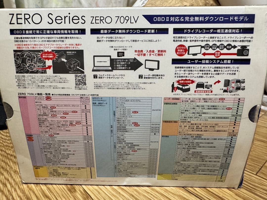 ZERO709LV コムテックGPSレーダー探知機 リコール対策済　OBDⅡ付き