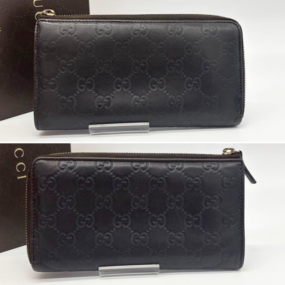 ✨極上美品✨グッチ 長財布 ラウンドファスナー　L字ファスナー シマ