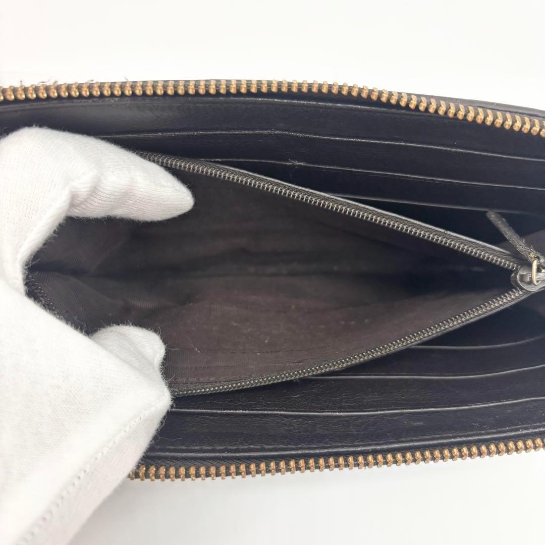 ✨極上美品✨グッチ 長財布 ラウンドファスナー　L字ファスナー シマ