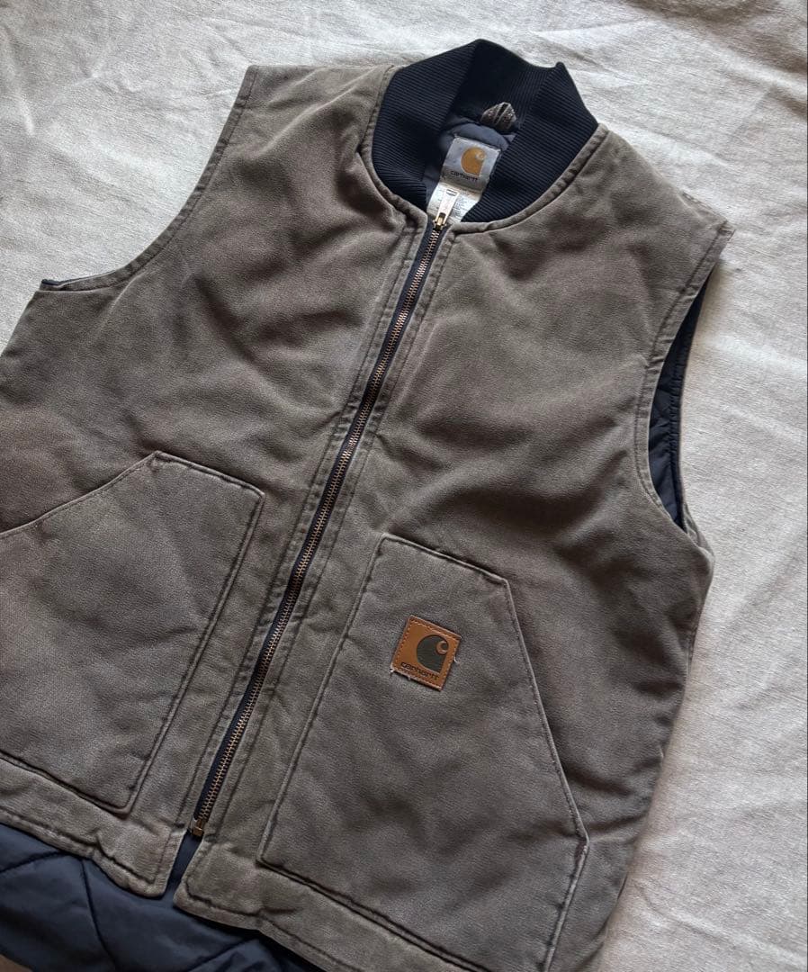 【雰囲気抜群】Carhartt ダックベスト USA製 腰ゴム Tall