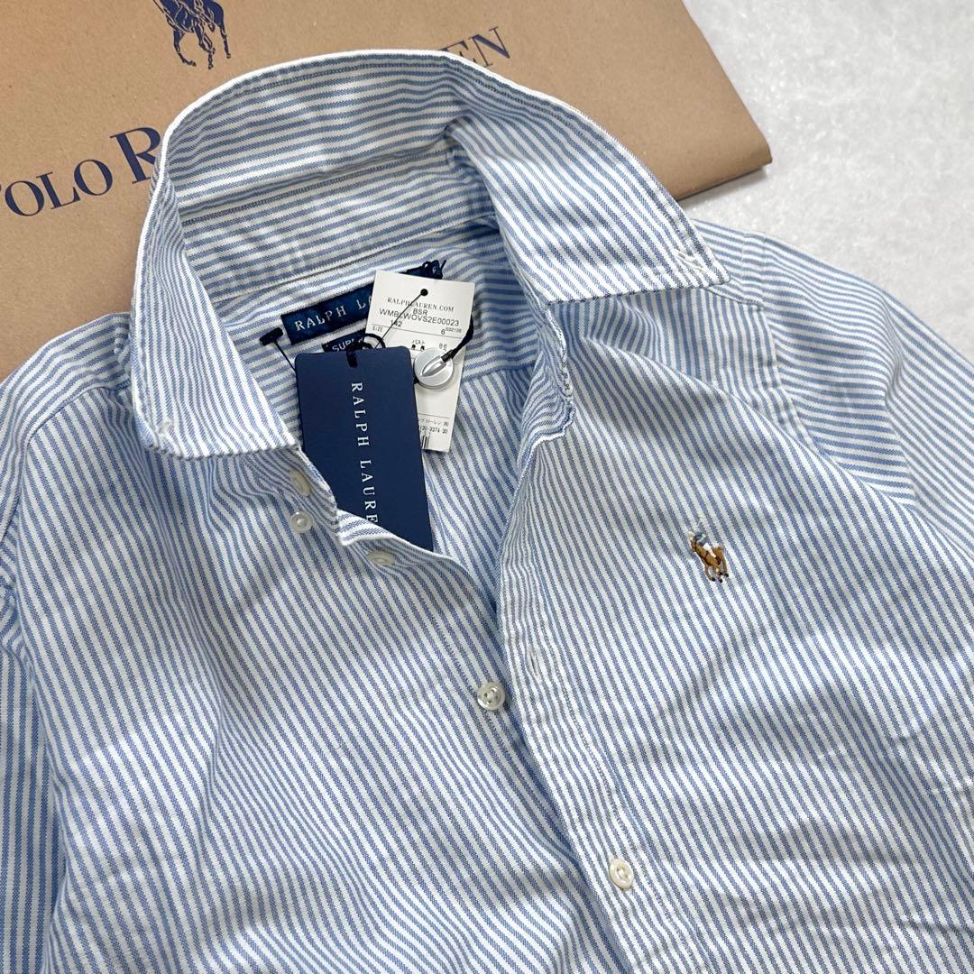【未使用】RALPH LAUREN オックスフォードストライプBDシャツ 6