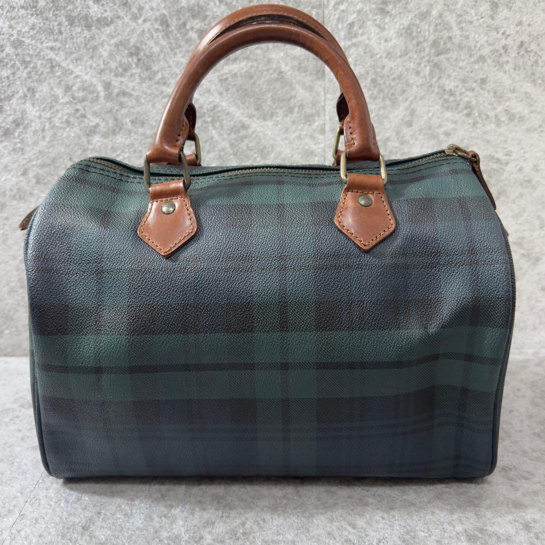 鉄*翔様 美品 ポロバイラルフローレン ミニボストンバッグ グリーンチェック ブ