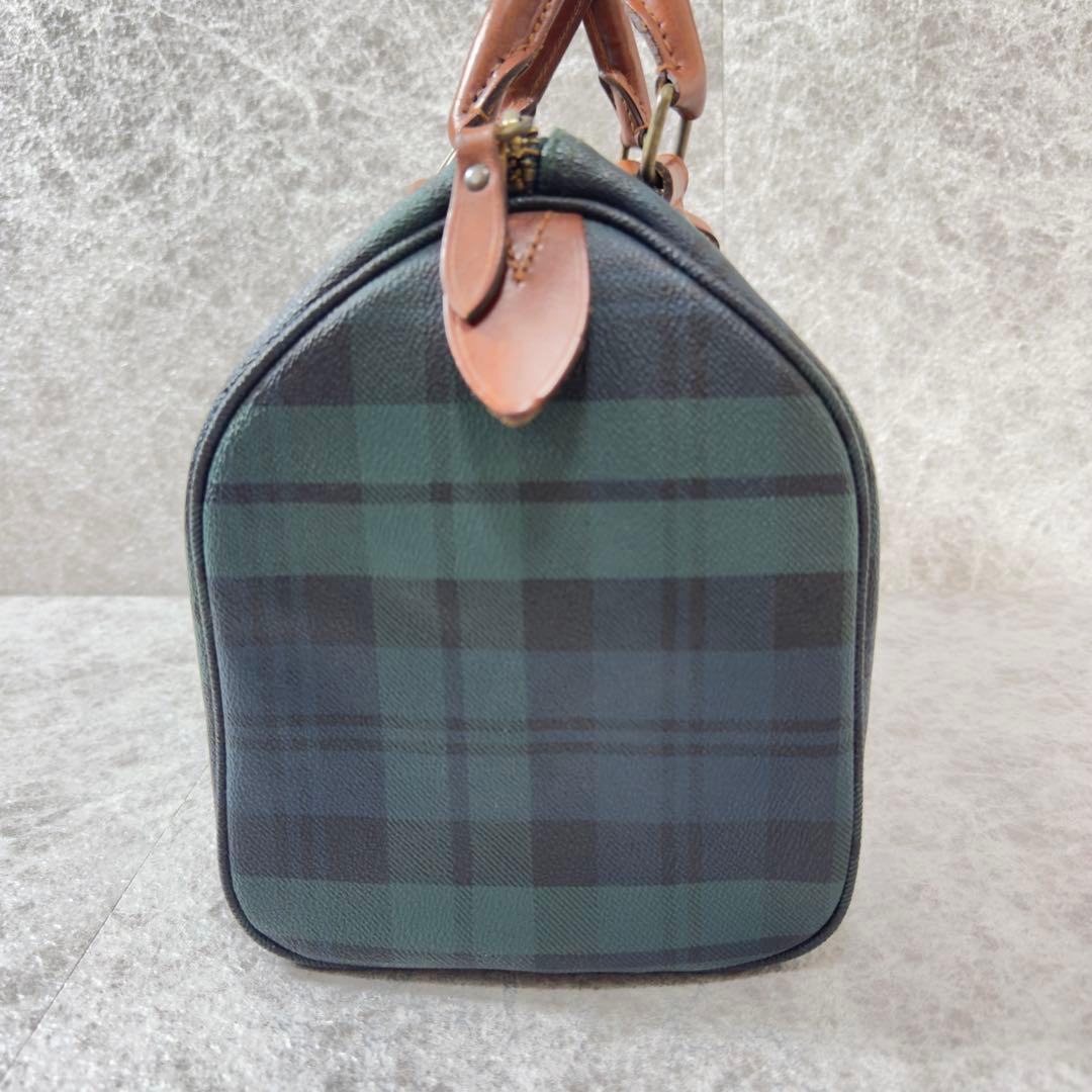 鉄*翔様 美品 ポロバイラルフローレン ミニボストンバッグ グリーンチェック ブ