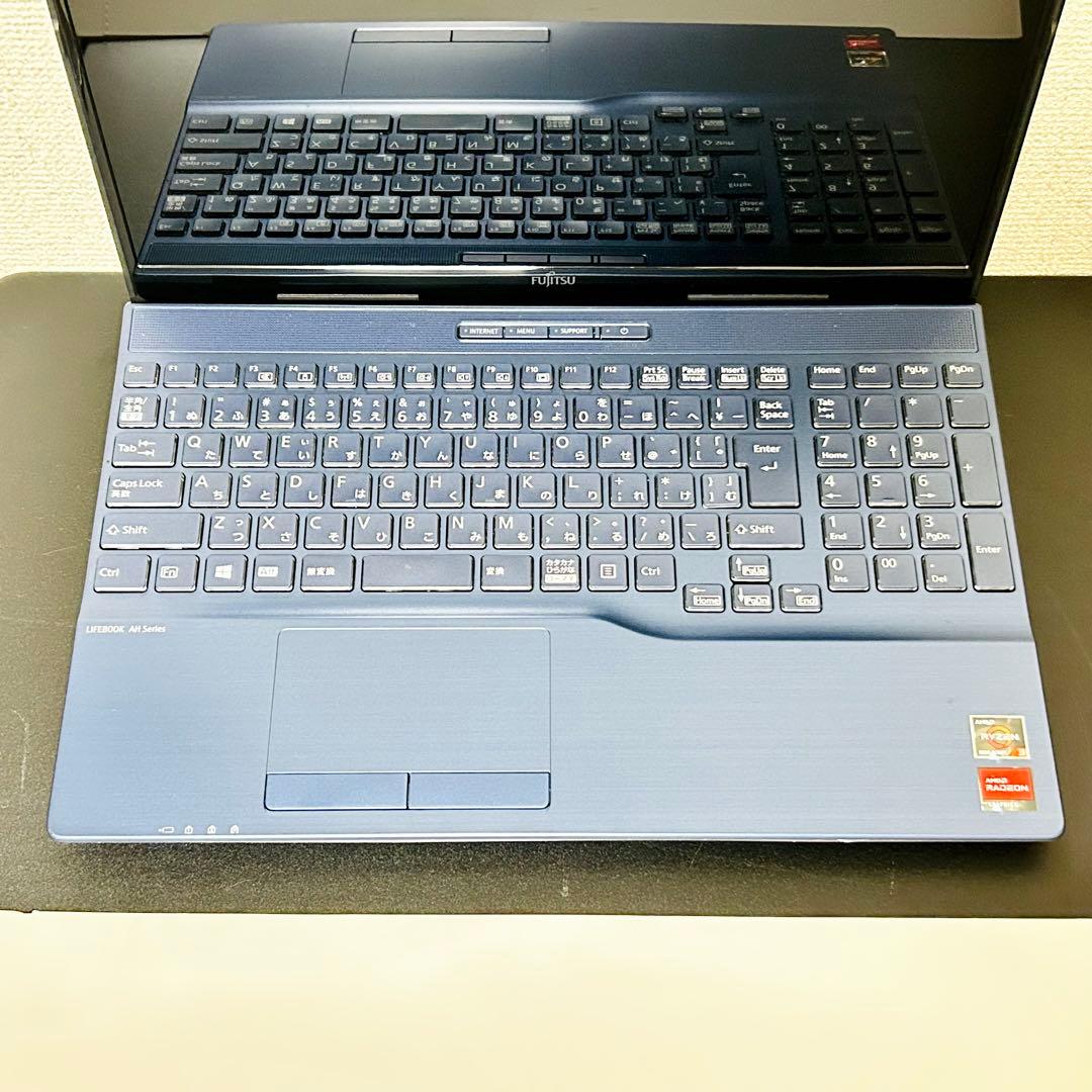 富士通 SSD起動+HDD搭載 CPU Ryzen3搭載 AH43/F3 ブルー