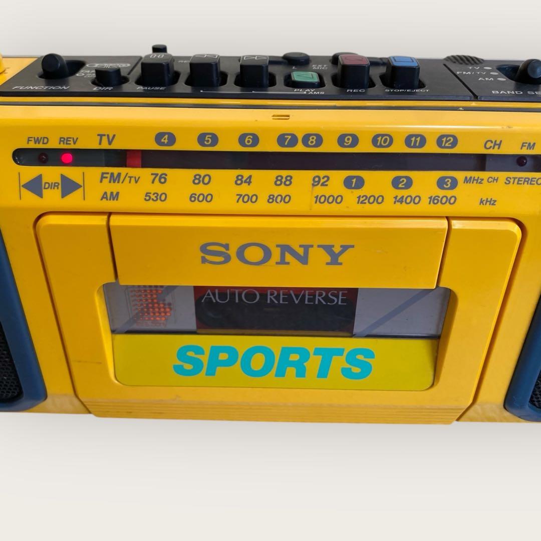 希少 動作品 SONY SPORTS CFS-V75 イエロー ラジカセ