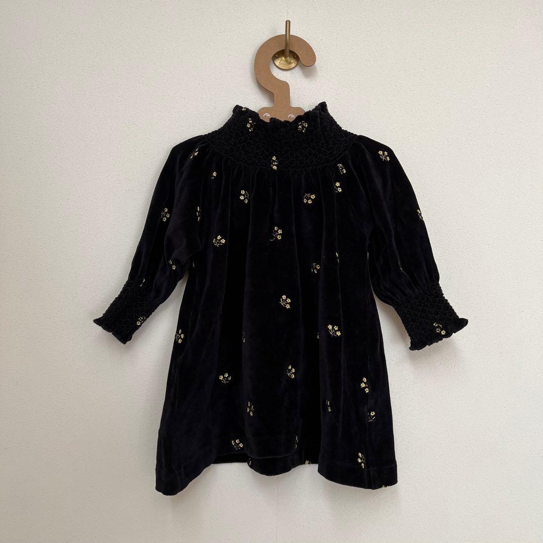 bebe organic ベロアワンピース　2Y