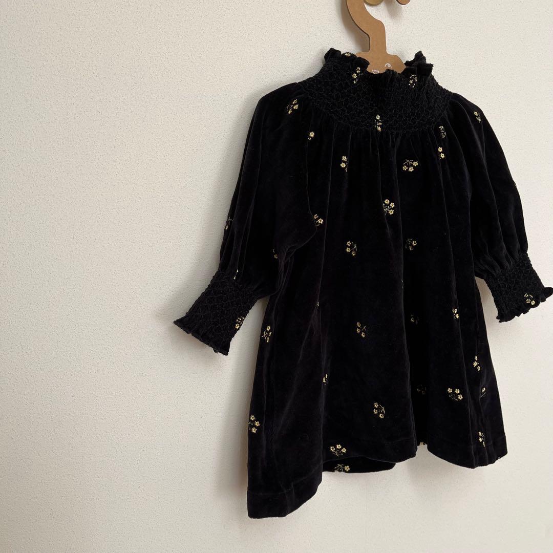 bebe organic ベロアワンピース　2Y