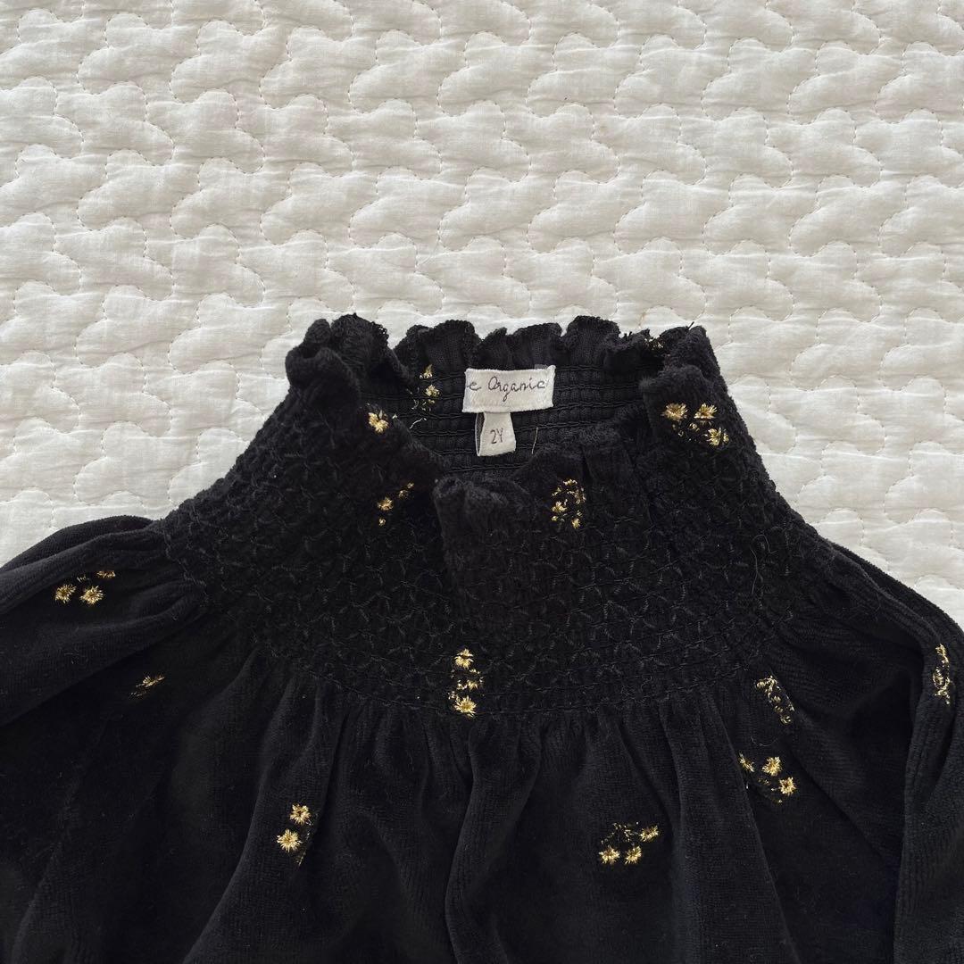 bebe organic ベロアワンピース　2Y