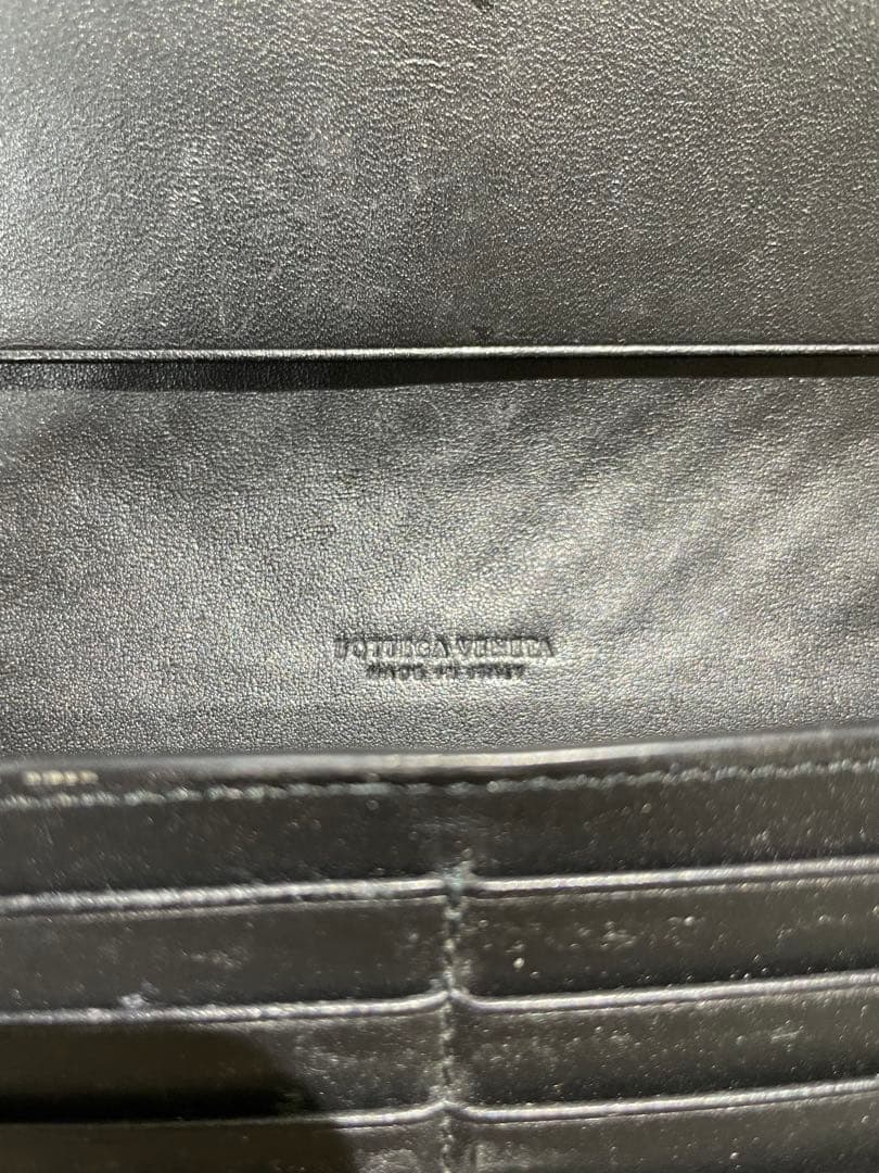ＢOTTEGA VENETAボッテガ・ヴェネタレザー 編み込み 長財布 ブラック
