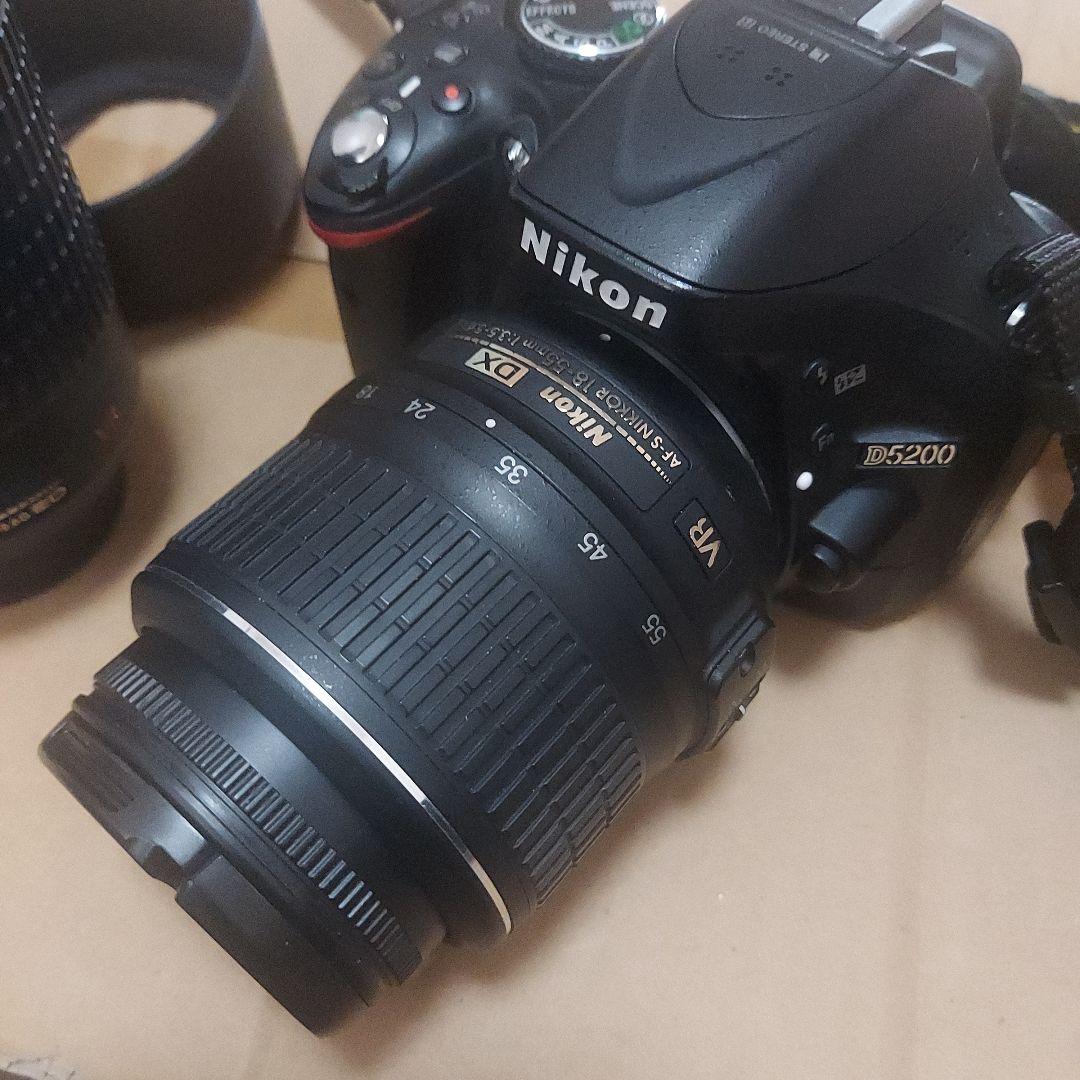 最終値下げNikon D5200 デジタル一眼レフカメラ望遠レンズも付属　超美品