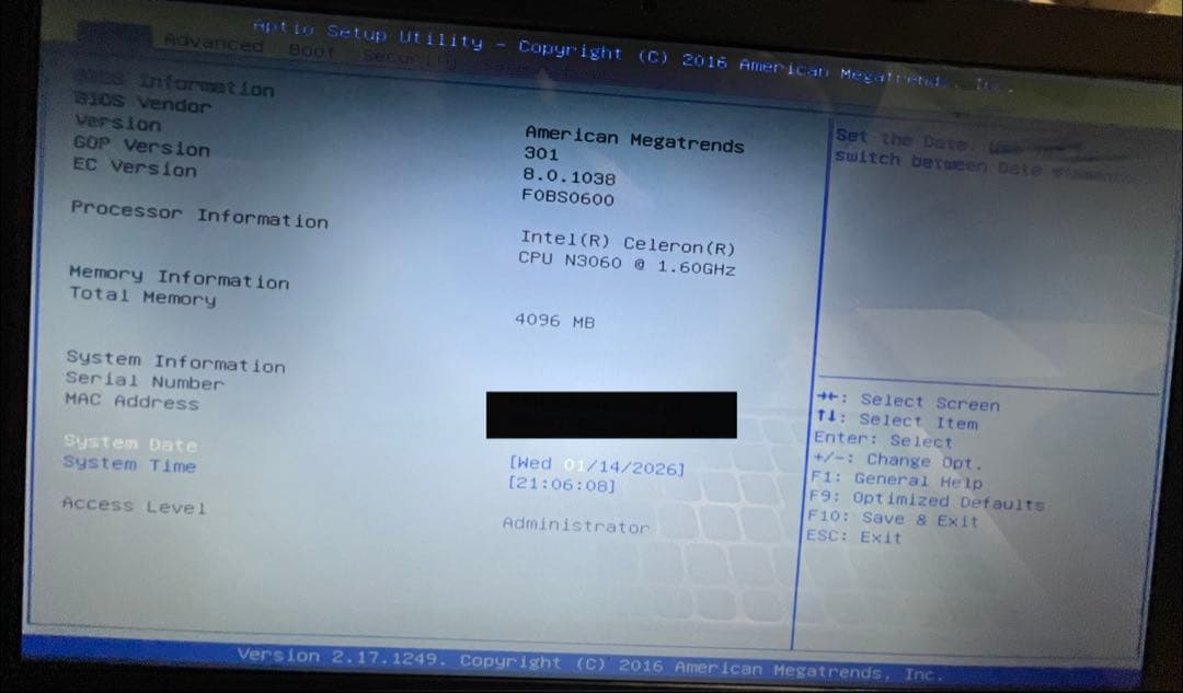 ASUS F541S ノートPC Intel N3060