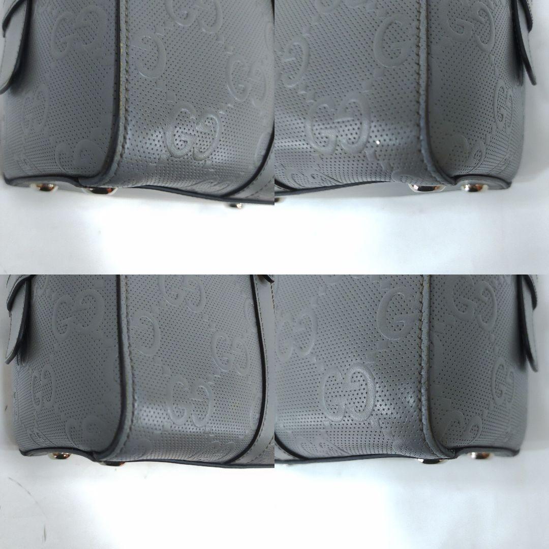 【極美品】グッチ GGエンボス トートバッグ レザー A4可 肩掛 グレー