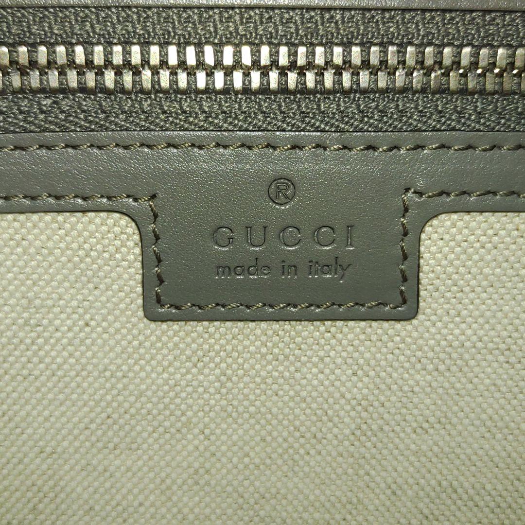 【極美品】グッチ GGエンボス トートバッグ レザー A4可 肩掛 グレー