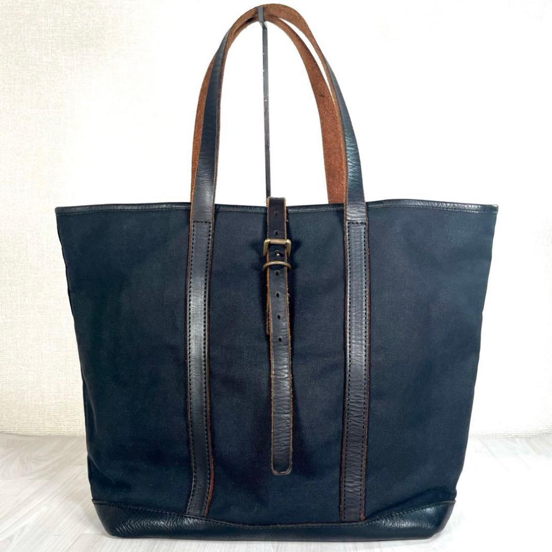 【良品】ヒステリックグラマー　トートバッグ　レザー×キャンバス　A4収納　大容量