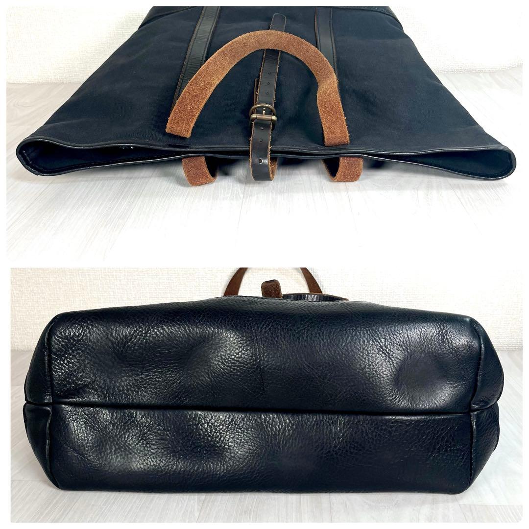 【良品】ヒステリックグラマー　トートバッグ　レザー×キャンバス　A4収納　大容量