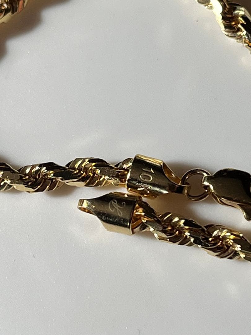 【10K】　♪avalanche♪ イエローゴールドカット入　ロープネックレス