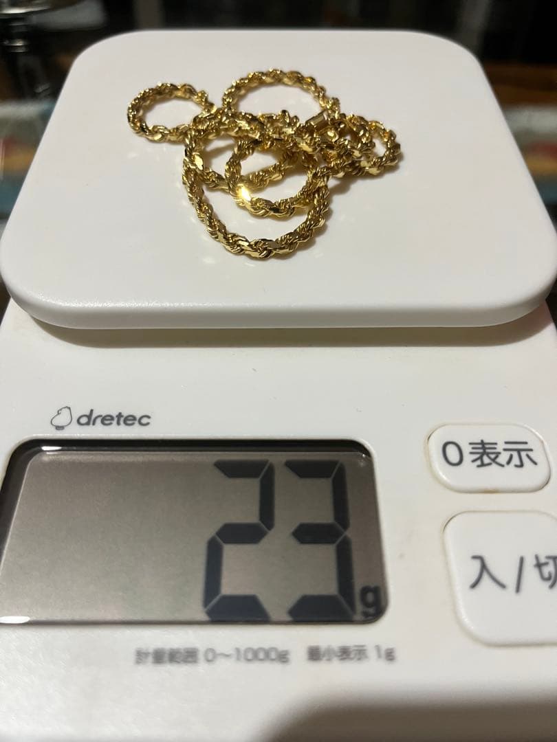 【10K】　♪avalanche♪ イエローゴールドカット入　ロープネックレス