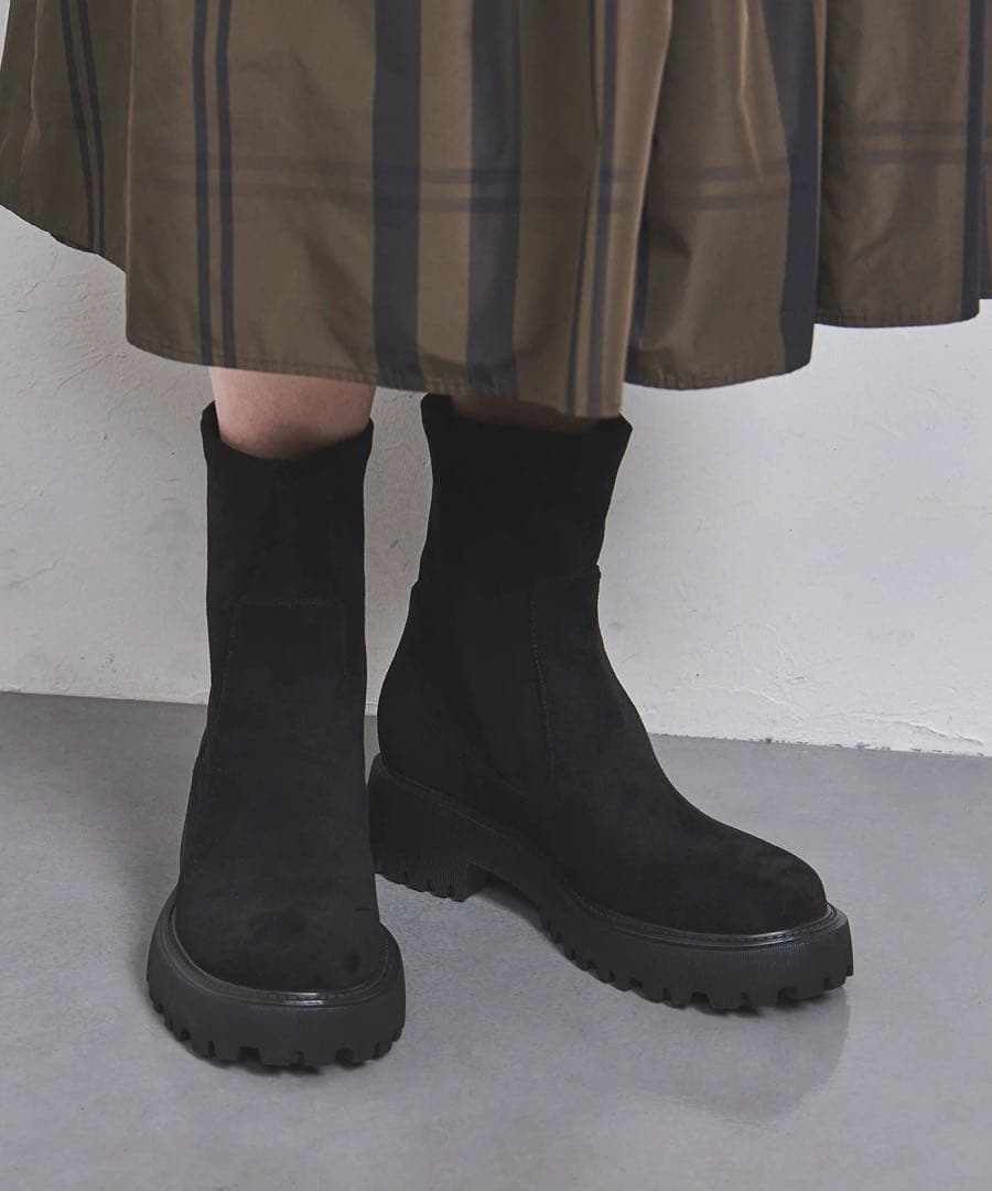 新品★ストレッチ ショートブーツ 黒 UNITED ARROWS ¥31900