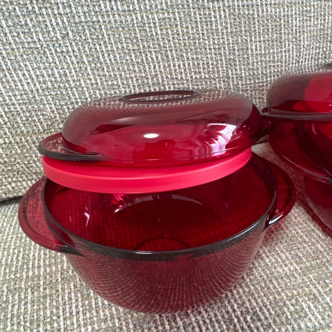 タッパーウェア2000丸型シリーズ （小、中）2個セット【シール付き】【蓋付き】