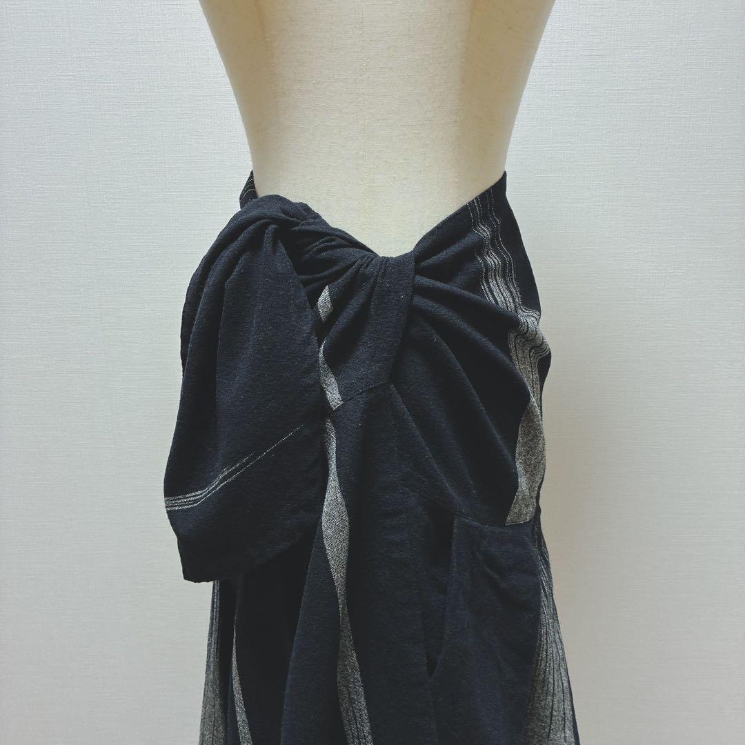 コムデギャルソン　70s　ヴィンテージ　着方がわからない　巻きスカート？　織柄