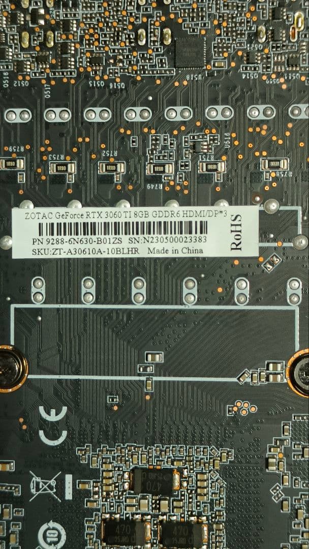 ジャンク ZOTAC RTX 3060TI 8G ②