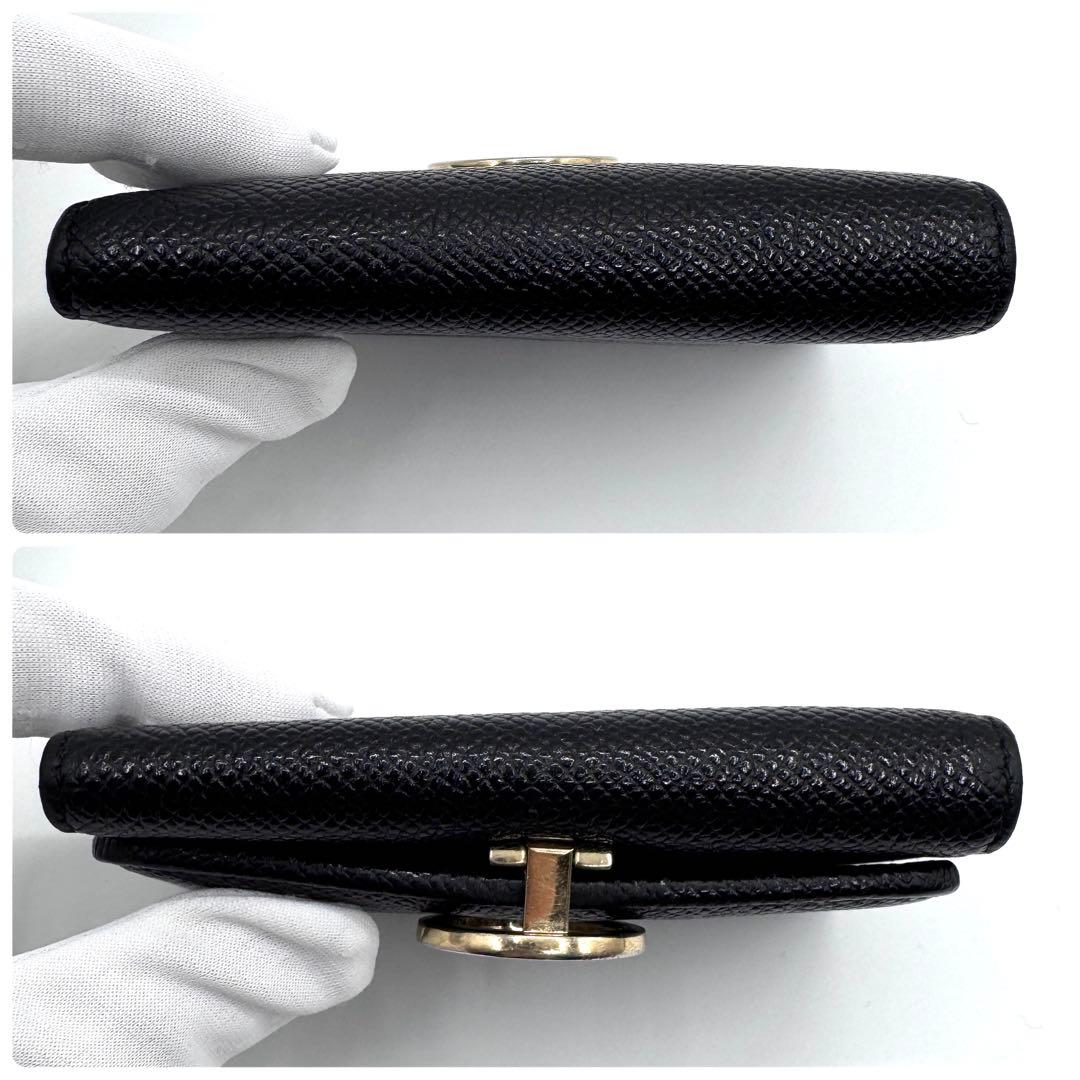 美品✨ブルガリ　6連　キーケース　ロゴクリップ　　レザー　ブラック