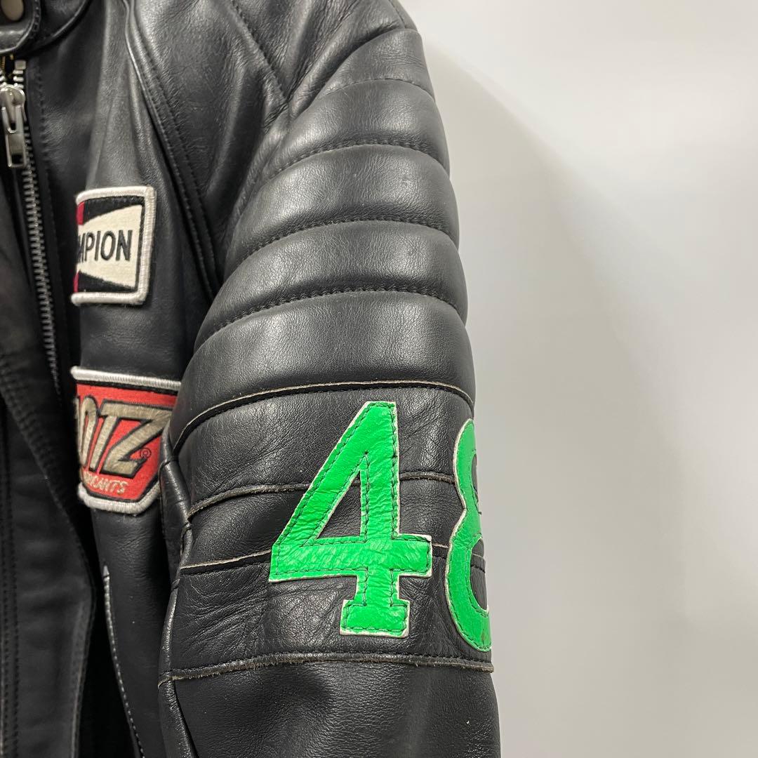 【U62】 訳あり VANSON バンソン レザージャケット 36 ワッペン