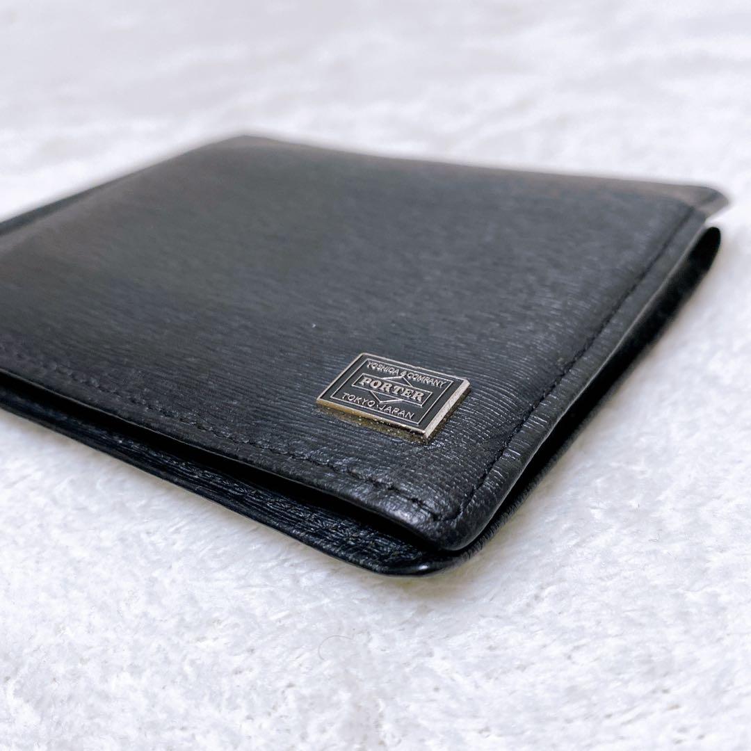 PORTER ポーター　カレント　マネークリップ　二つ折り財布　ブラック　黒