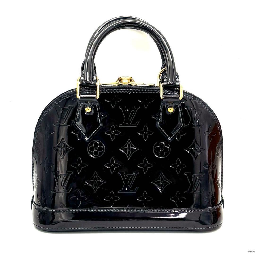 【超美品】ルイヴィトン ヴェルニ アルマBB エナメル ブラック ハンドバッグ