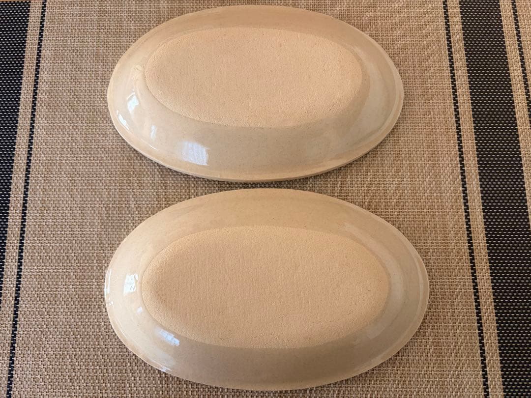 【週末お値下げ】東峯未央さん（益子焼作家）「トリ柄丸皿・楕円皿」計３枚セット