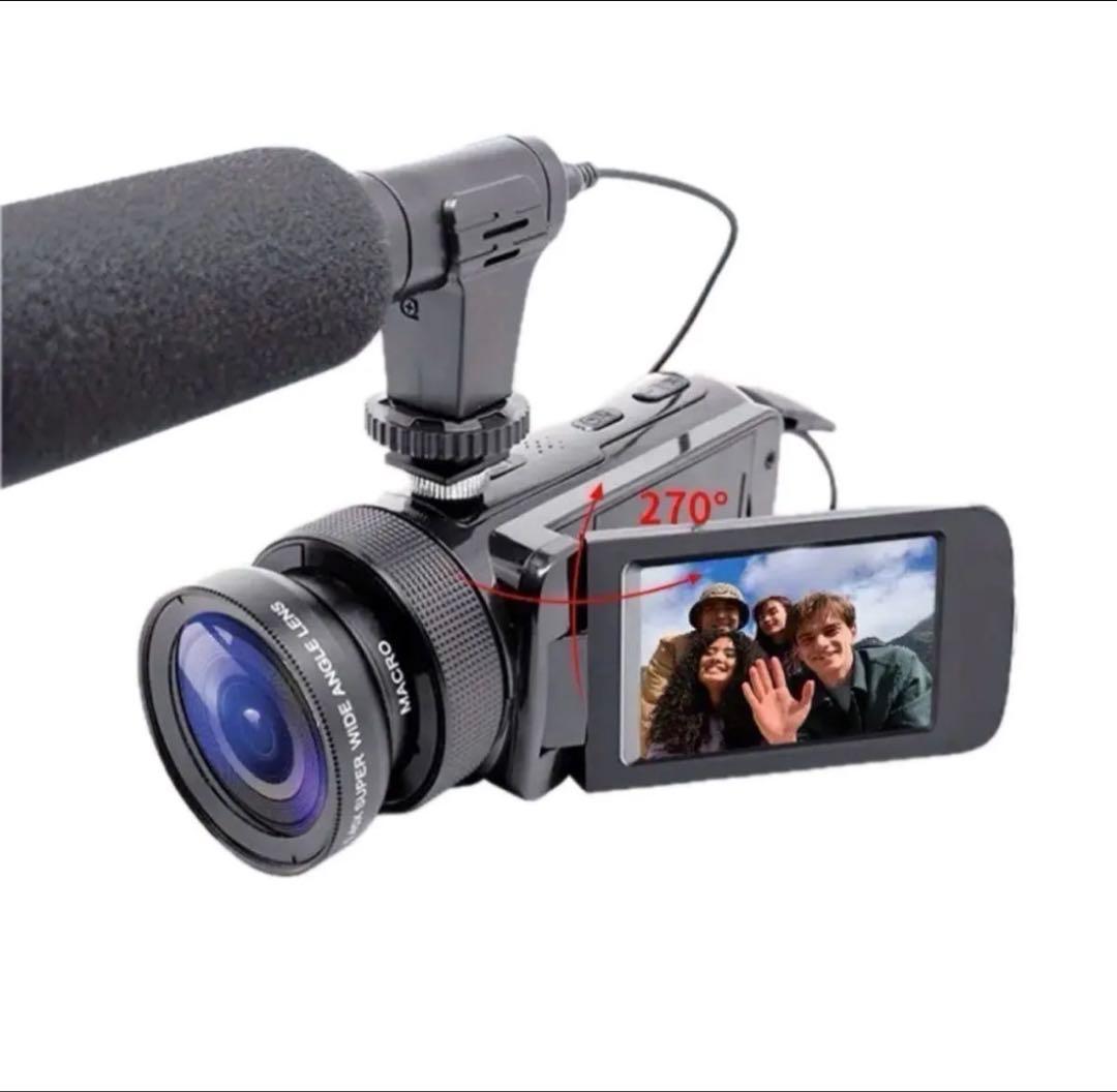 未開封品ポータブルHDデジタルビデオカメラ16倍ズーム/USB充電,電池駆動両用