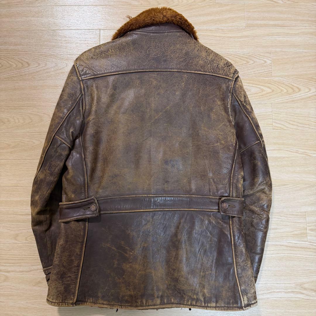 【Vintage】50s レザーボアコート 襤褸