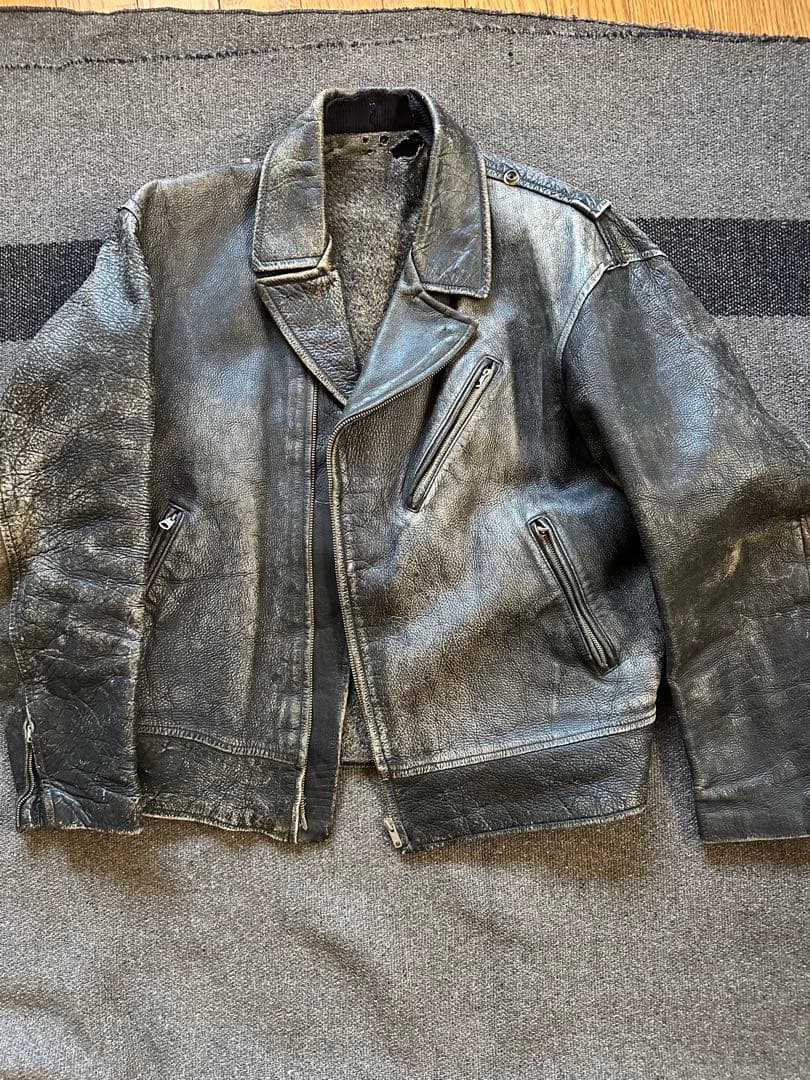 60s 70s ユーロ ダブルライダースジャケット