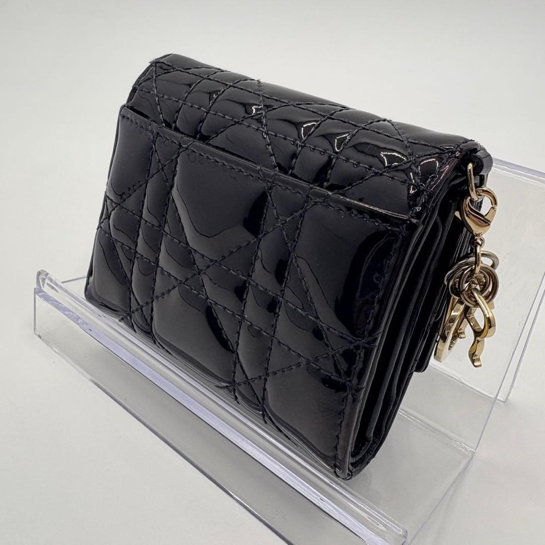 DIOR☆レディ ディオール☆エナメル☆ロータスウォレット☆カナージュ☆財