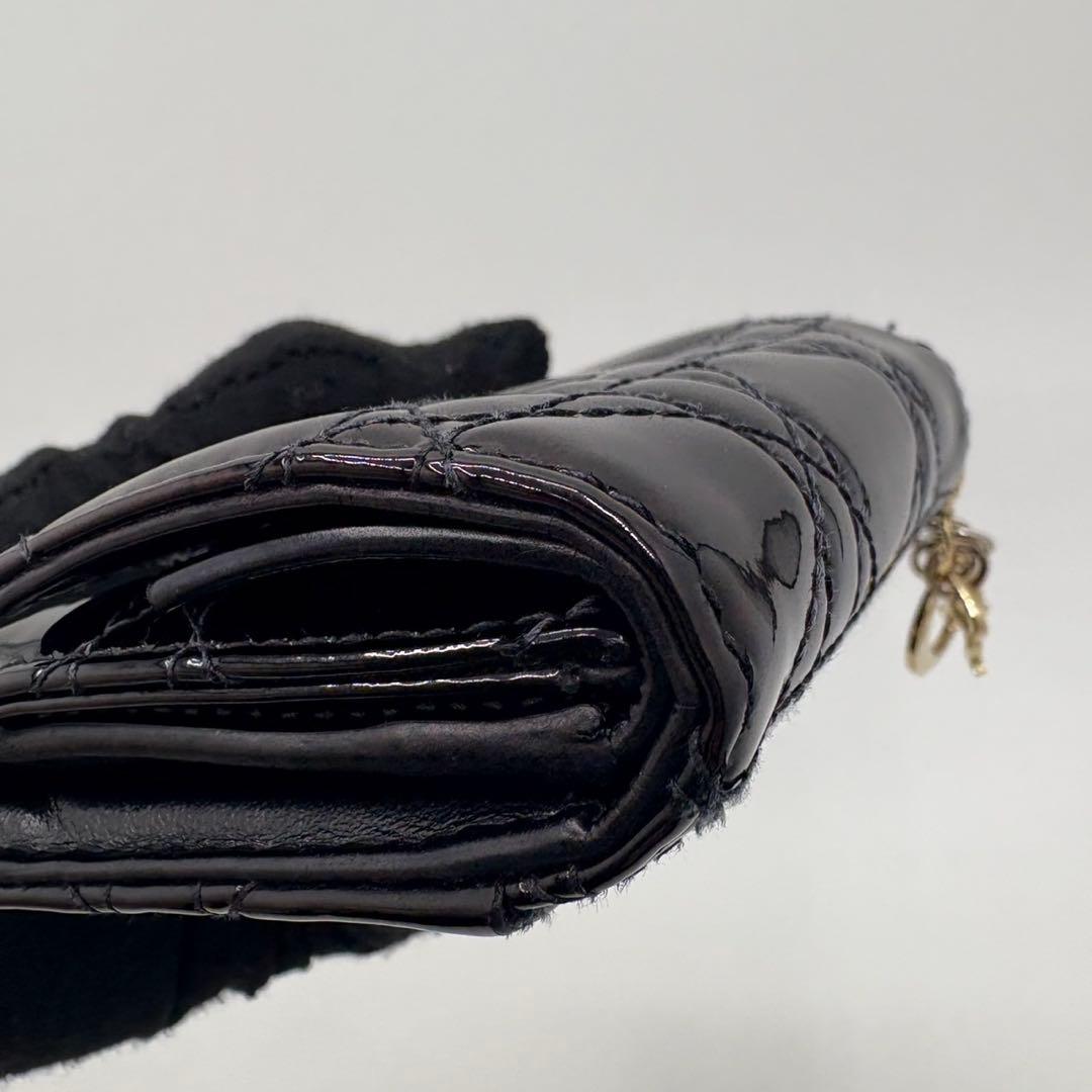 DIOR☆レディ ディオール☆エナメル☆ロータスウォレット☆カナージュ☆財