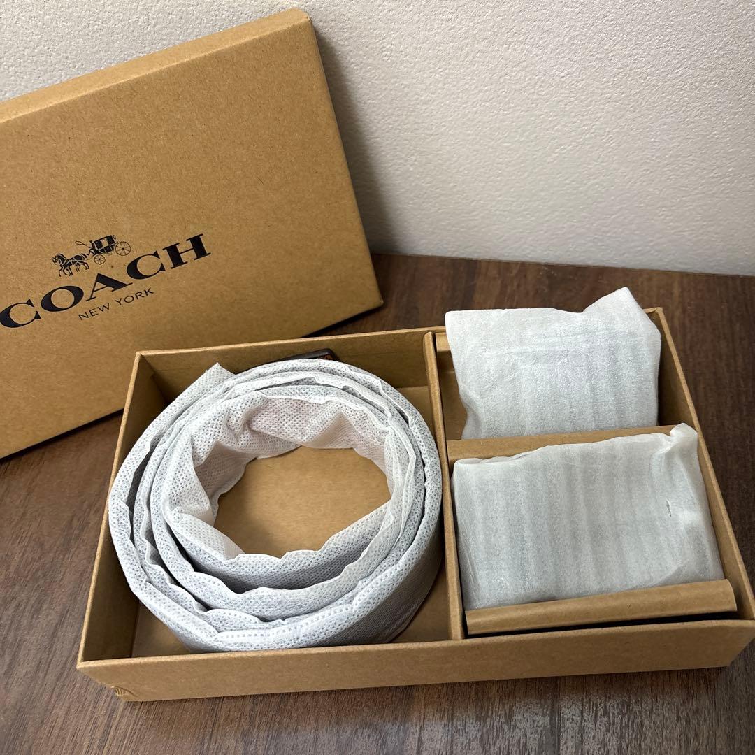 【新品】コーチ ベルトセット リバーシブル バックル シグネチャーベルト