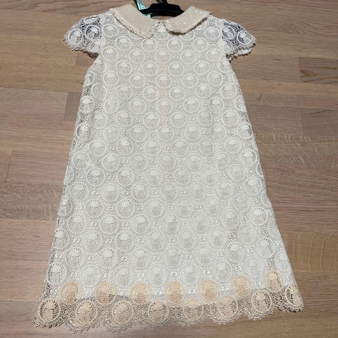 グッチチルドレン アイボリー レースワンピース 6y