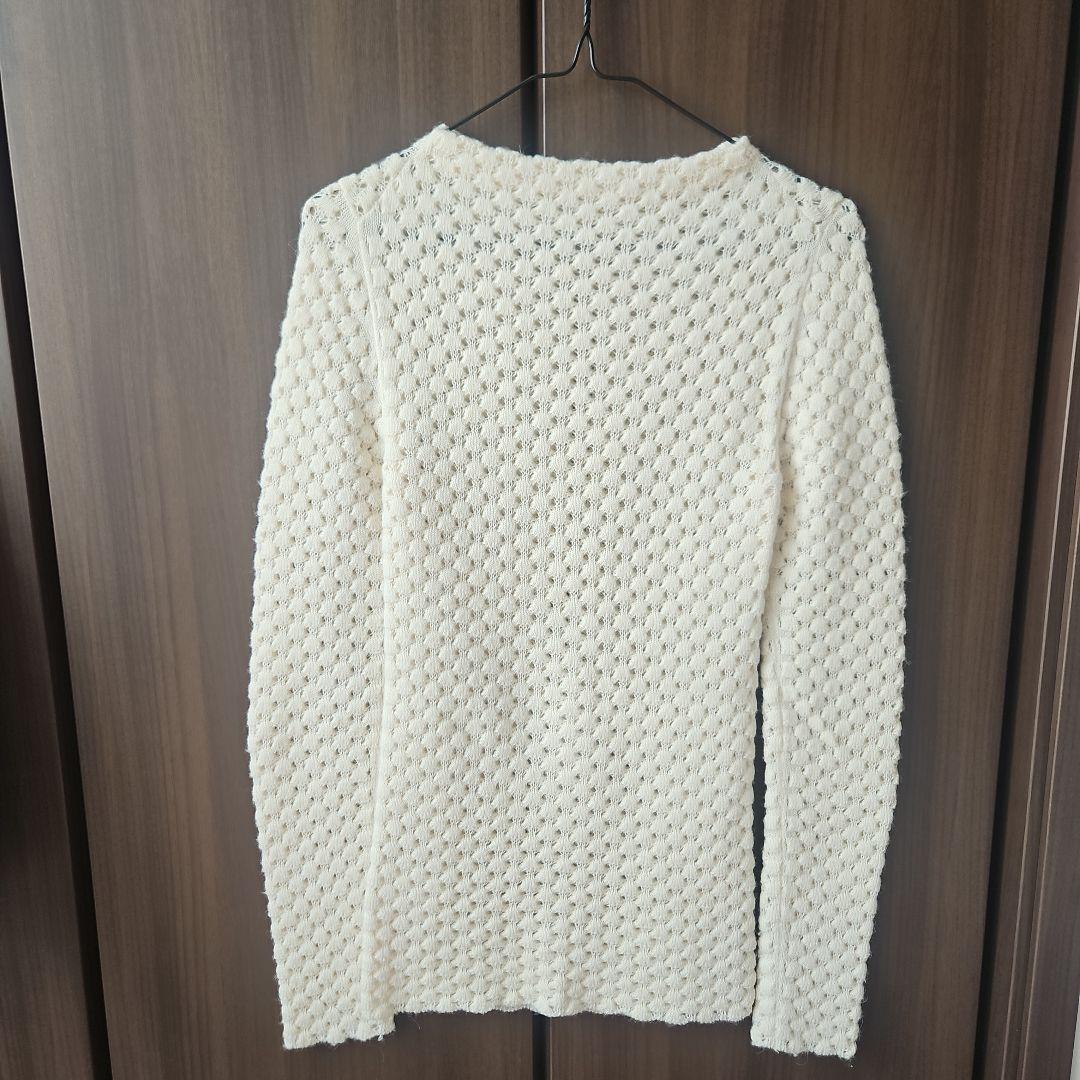 【EDIT.FOR LULU 】ウールクロシェタートルトップ　ホワイト