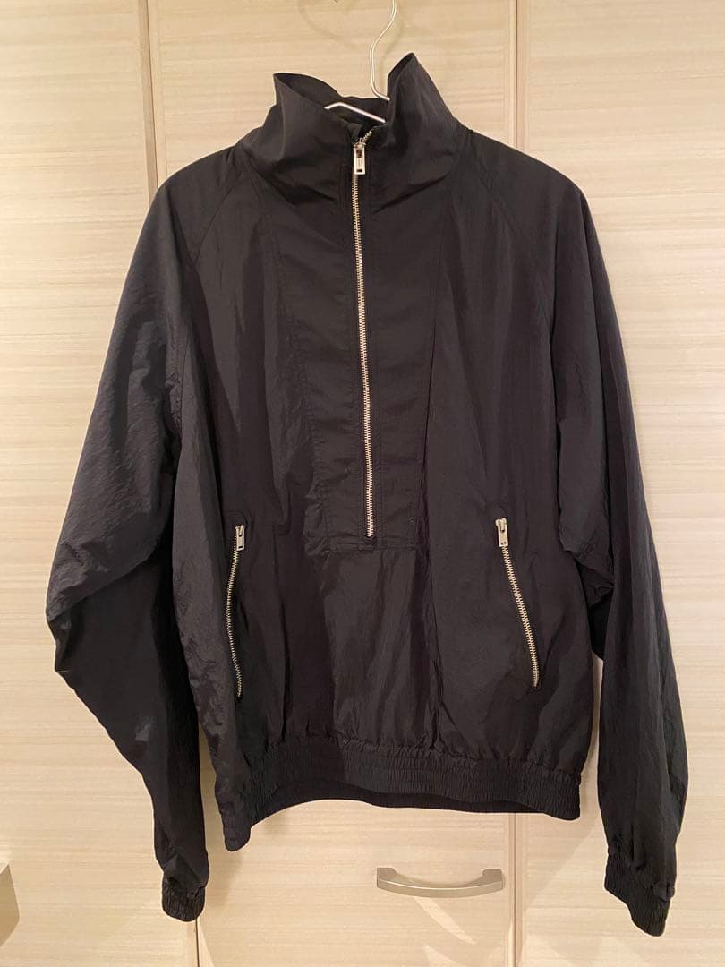 SUGARHILL ブラック ナイロンジャケット ハーフジップ