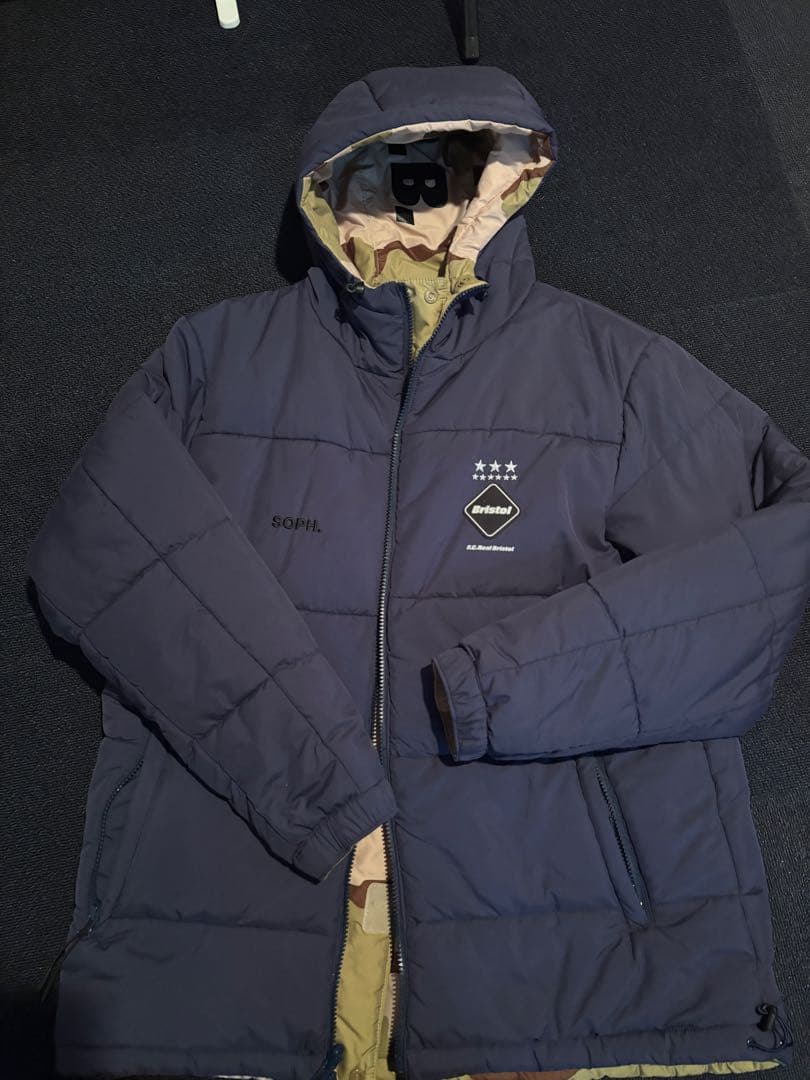 bristol ダウンジャケット ネイビー 迷彩　リバーシブル　ブリストル　XL