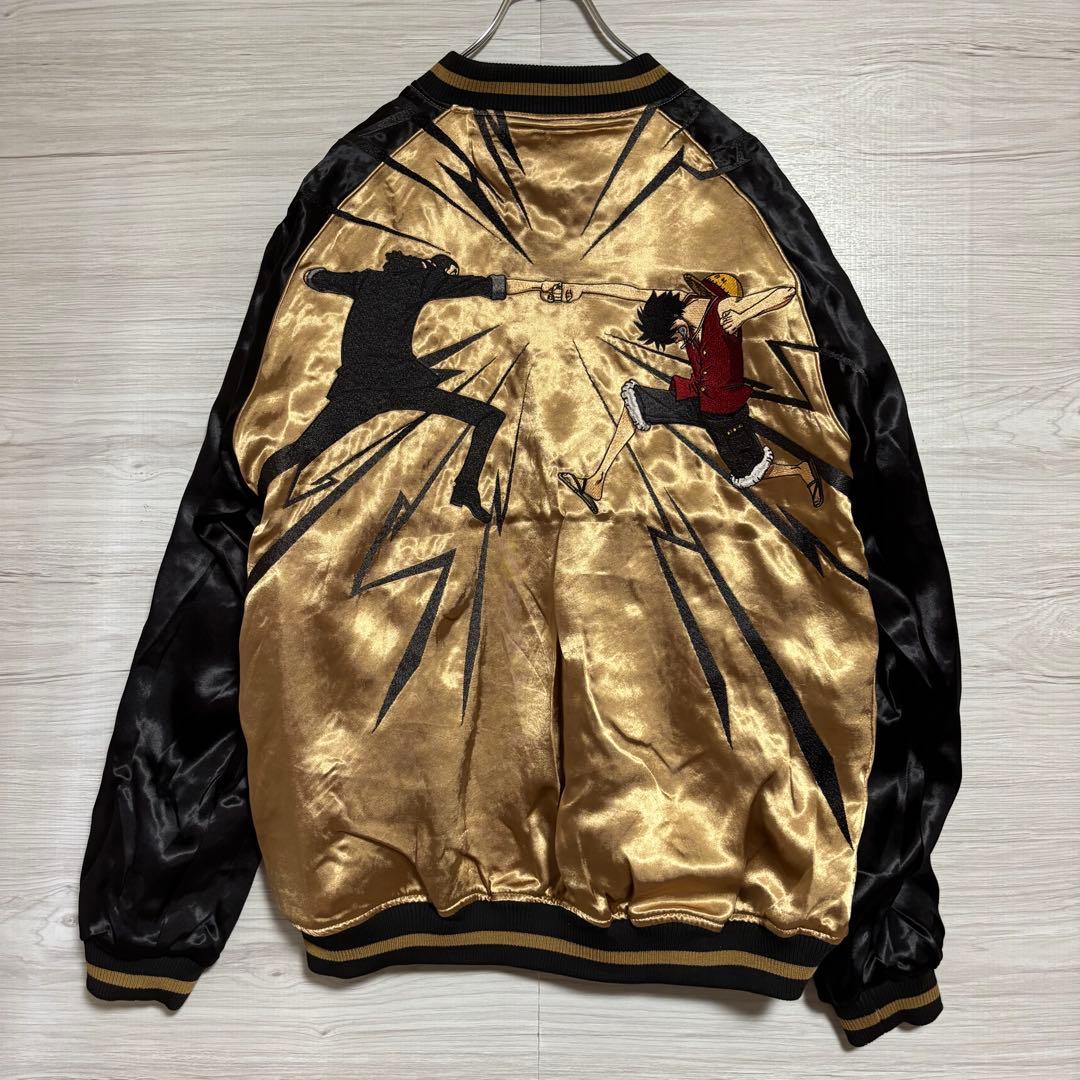 絡繰魂×ONE PIECE ワンピース リバーシブルスカジャン ルフィVSルッチ