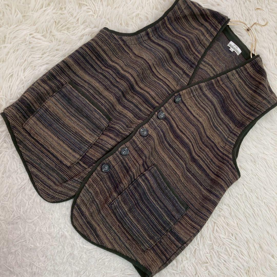 Paul Smith ニットベスト カーキ ブラウン L カジュアル 着回し
