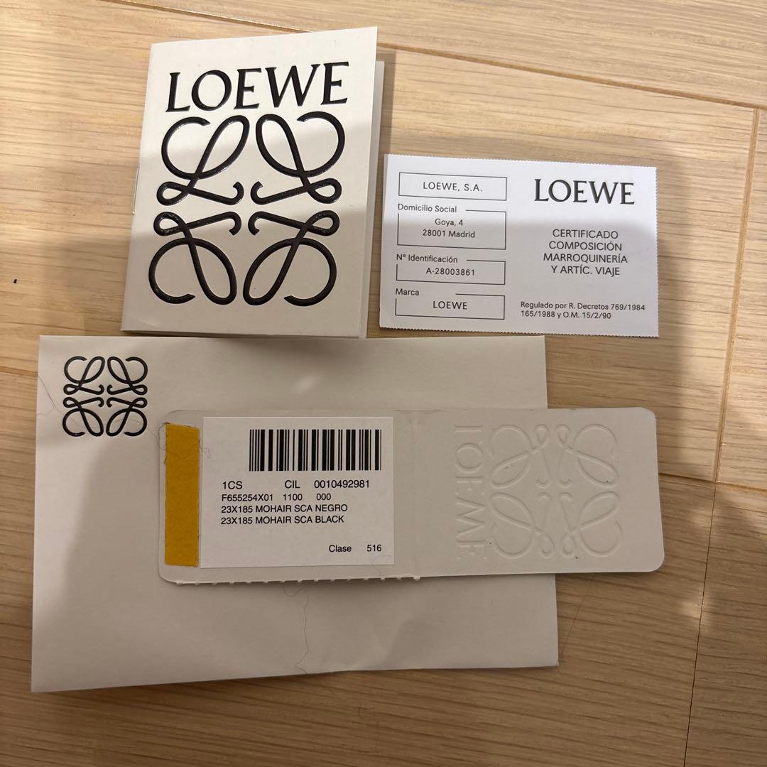 LOEWE ブラック マフラー ウール