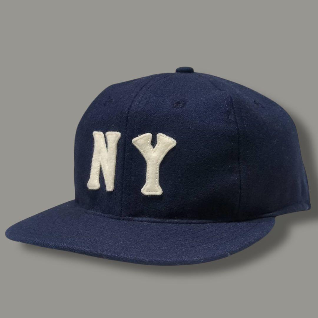 90s USA製 Ebbets Field Flannels NY つば裏緑