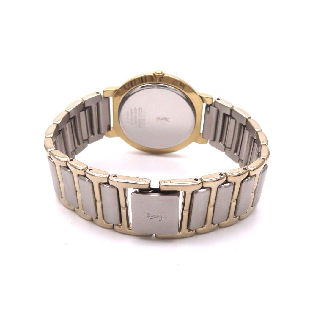 ☆極美品 4620 イヴサンローラン 時計 ラウンド コンビ ボーイズ ブラック