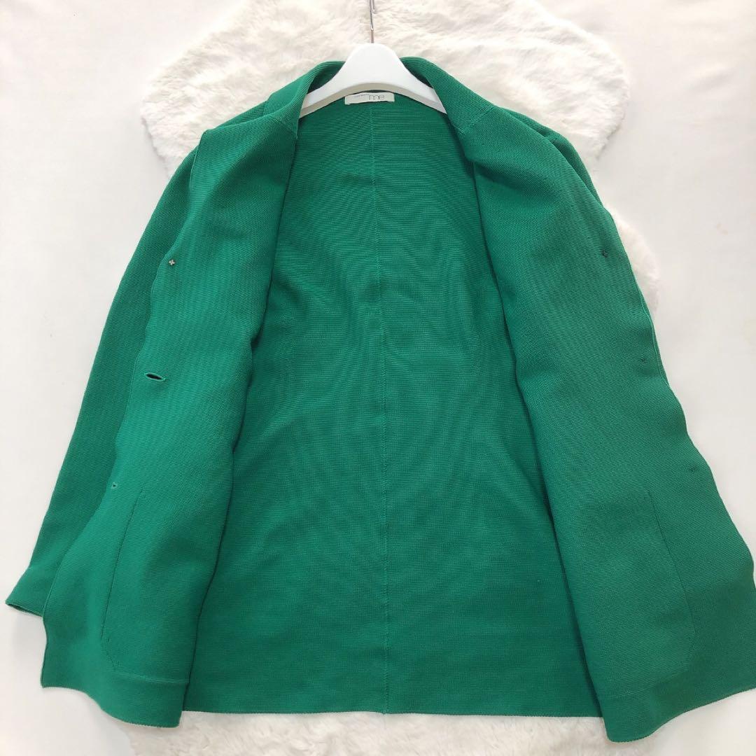 イッセイミヤケ*プリーツ　シャツ　ジャケット　襟　緑　グリーン　日本製