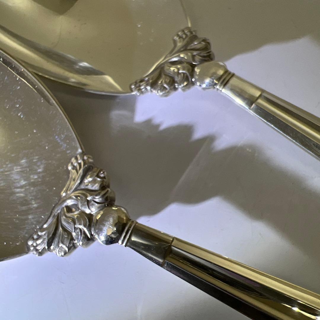 ジョージジェンセンエコーン925Sterlingサービング大スプーン2本202g